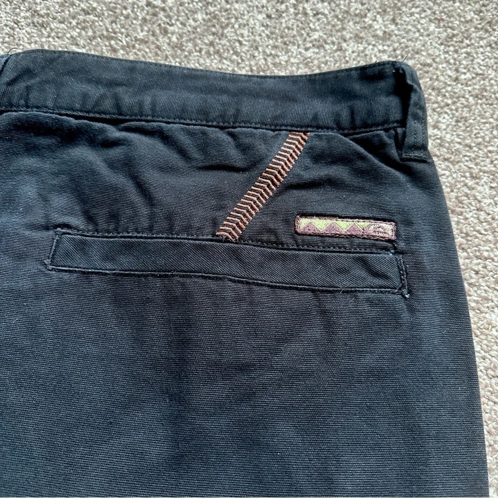 Quiksilver Edition Black Twill Cotton Shorts Men's Size 40 Summer Surfer Skater